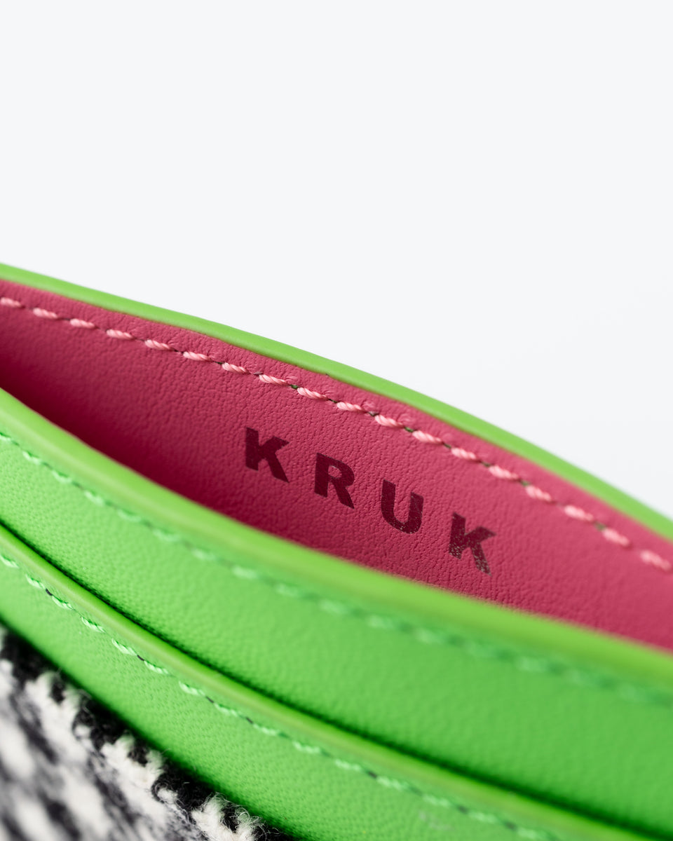 KRUK LIME GREEN WITH PEPITA CARD HOLDER – K R U K